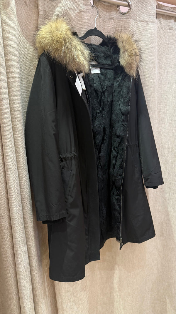 doudoune noire doublure lapin weill Taille XL