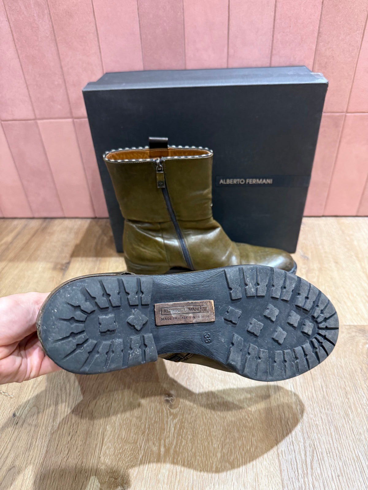 Bottines kaki Alberto Fermani T.38