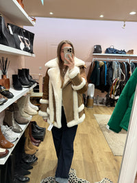 Doudoune marron et blanc Weill T.36/38