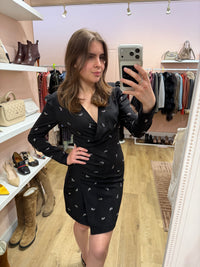 Robe motif cachemire en strass Maje - Noir - T.36 21/09