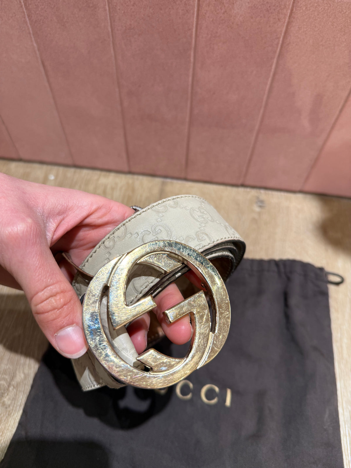 Ceinture Gucci beige taille 100