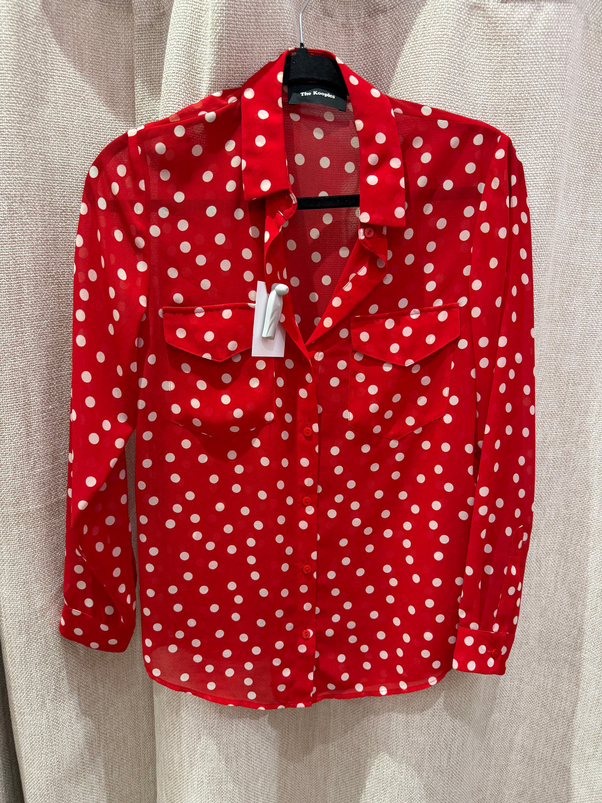 Chemise XS The Kooples Rouge à pois blancs