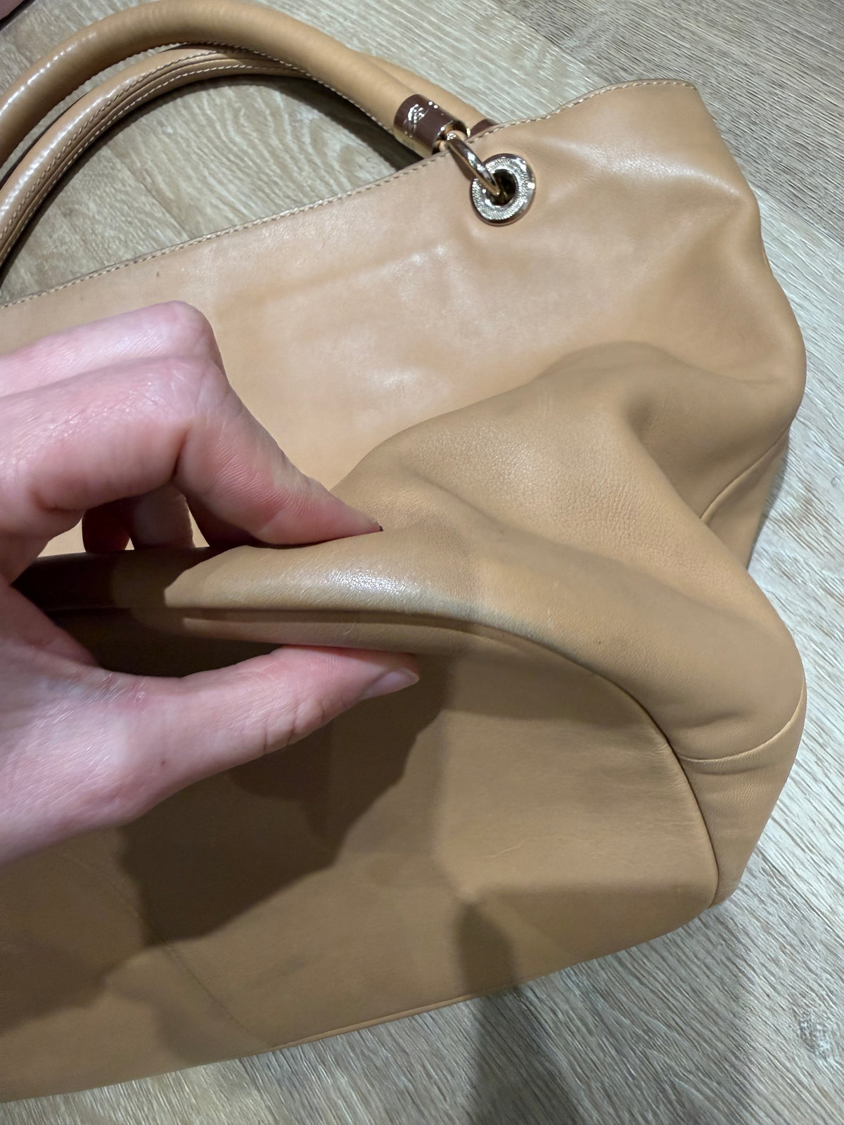 Sac cabas cuir camel Lancel