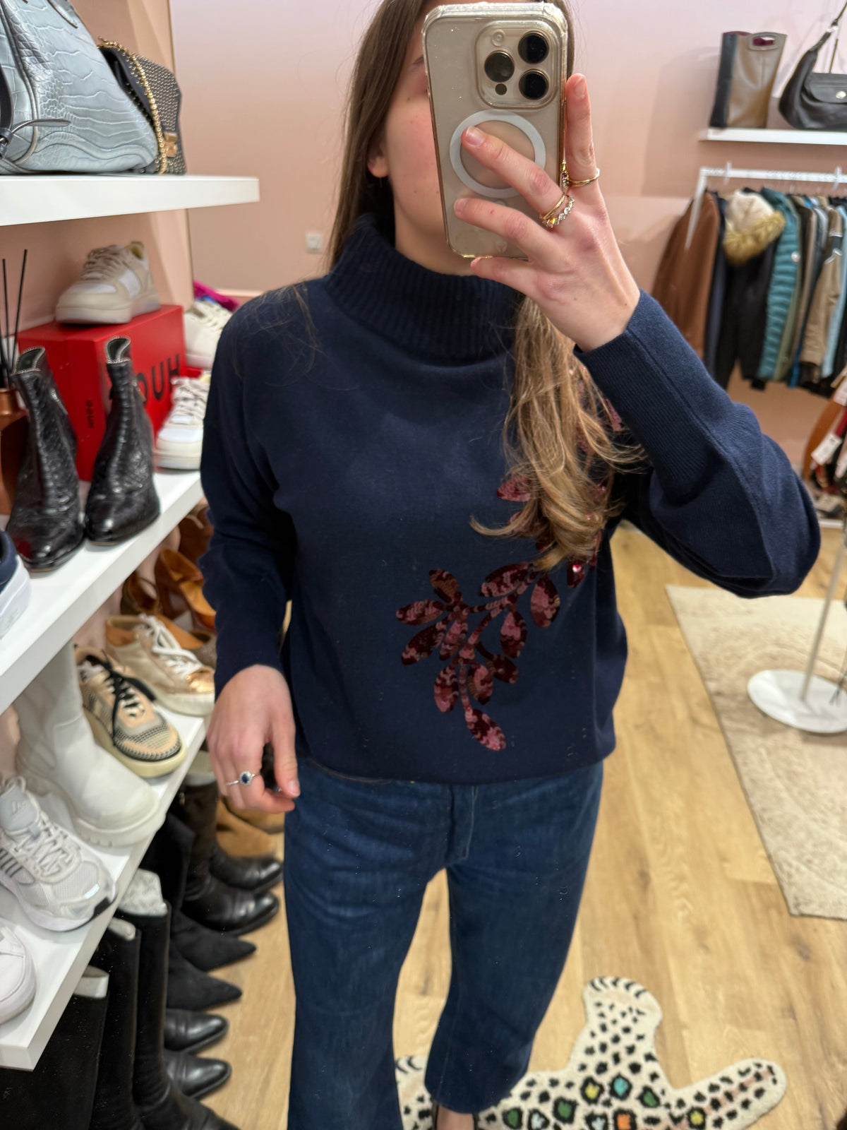 Pull bleu marine Laurel T.M