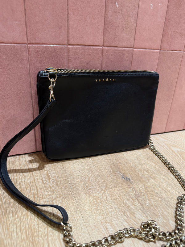 sac noir Sandro 29/09 cuir