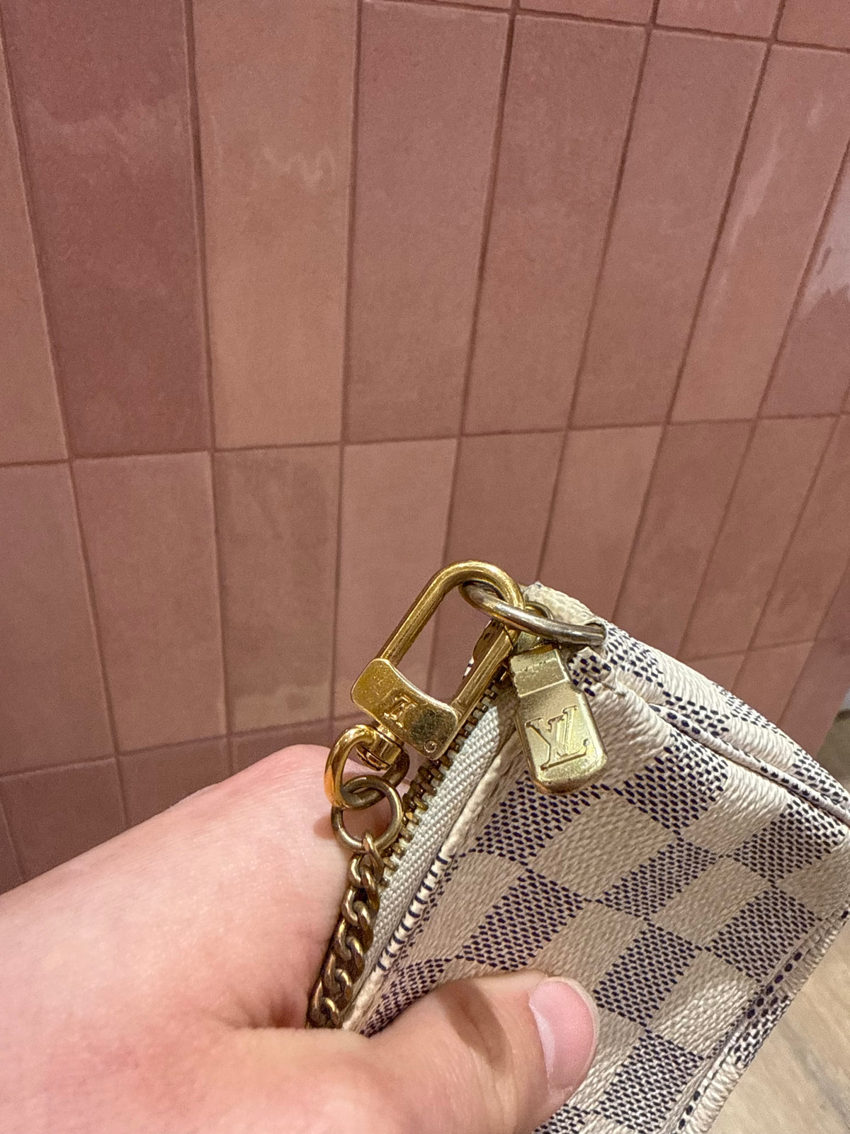 Mini pochette Louis Vuitton damier avec azur