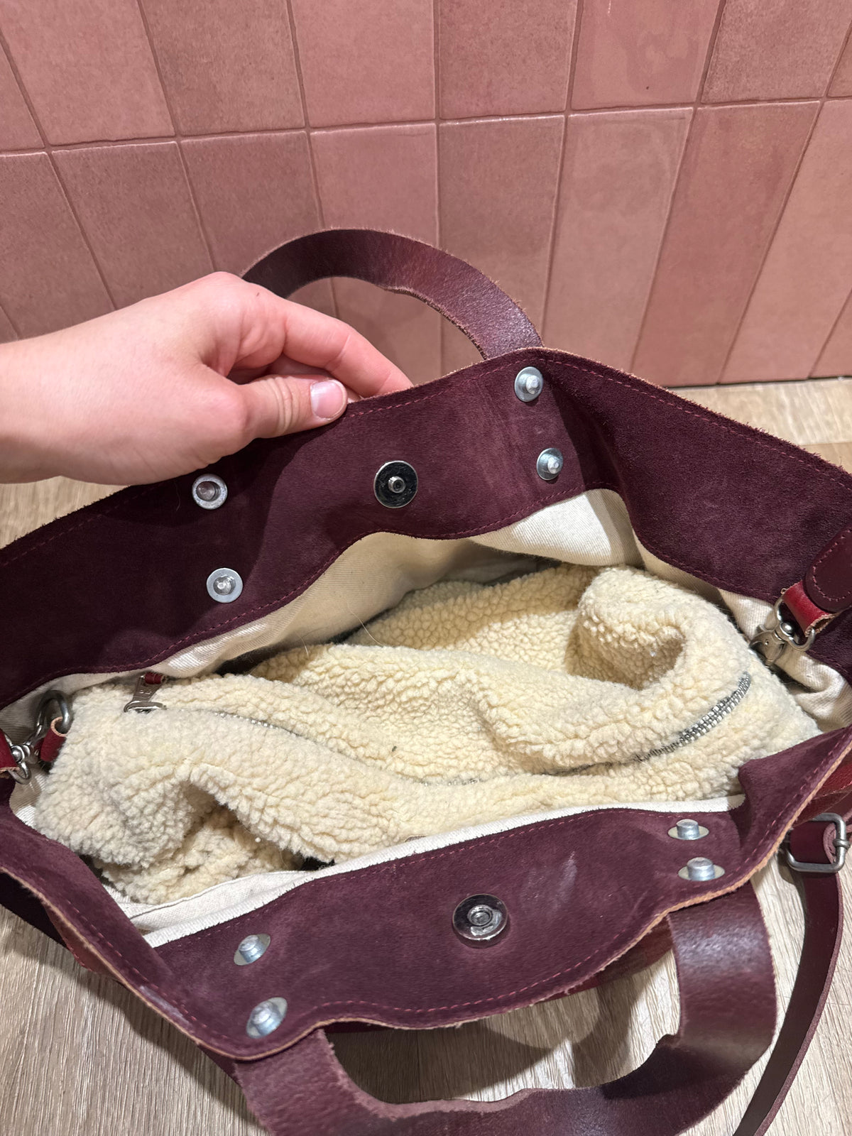 Sac cabas rouge et pochette Estellon 27/05