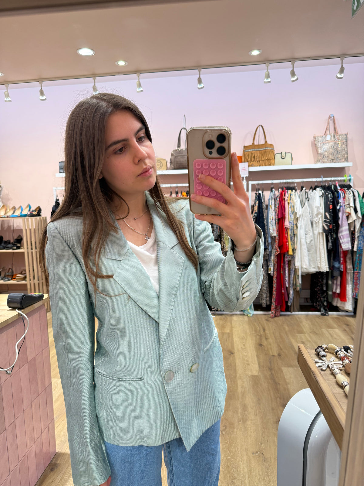 Veste en soie verte Stella McCartney T.M 07/06