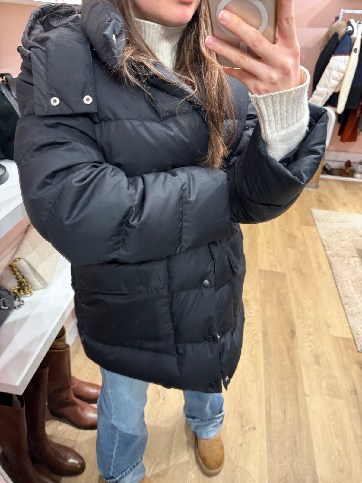 Doudoune moncler T.38/40 noire duvet