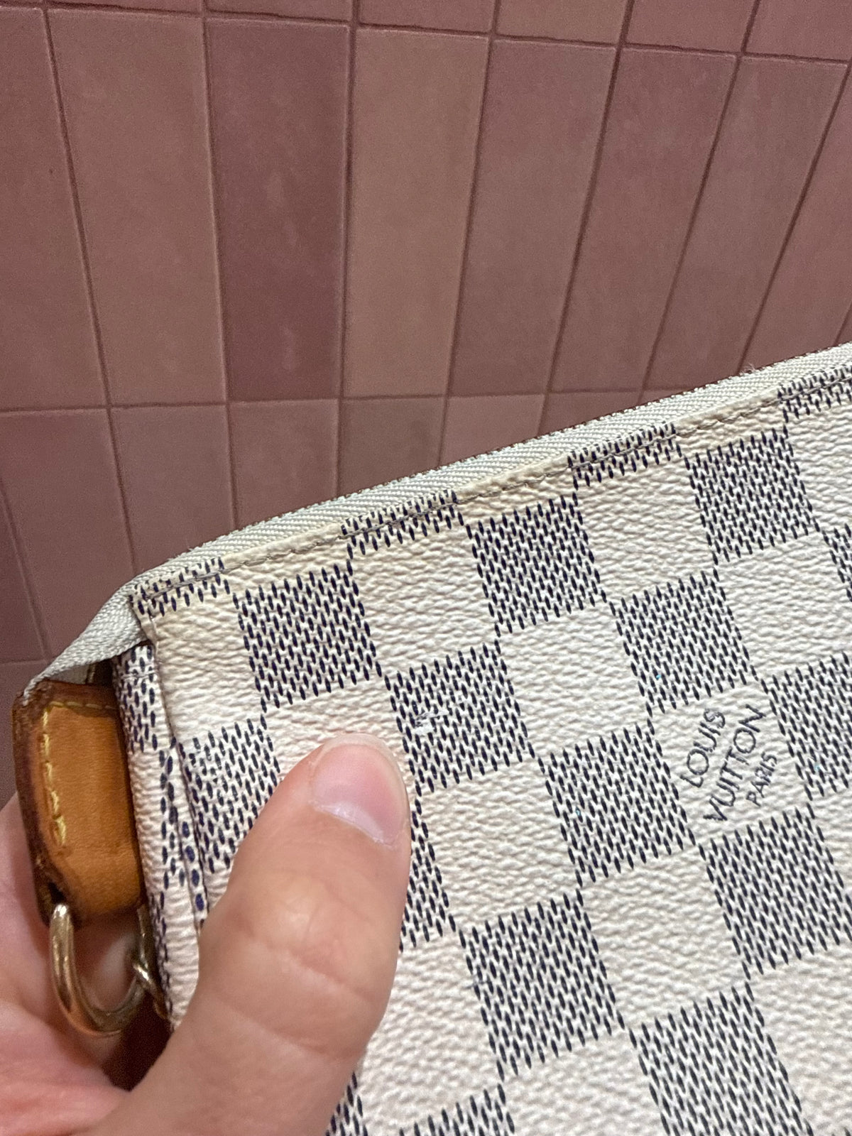 Mini pochette Louis Vuitton damier avec azur