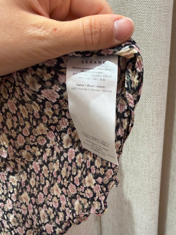 Blouse rose et beige manches longues Sézane T.36