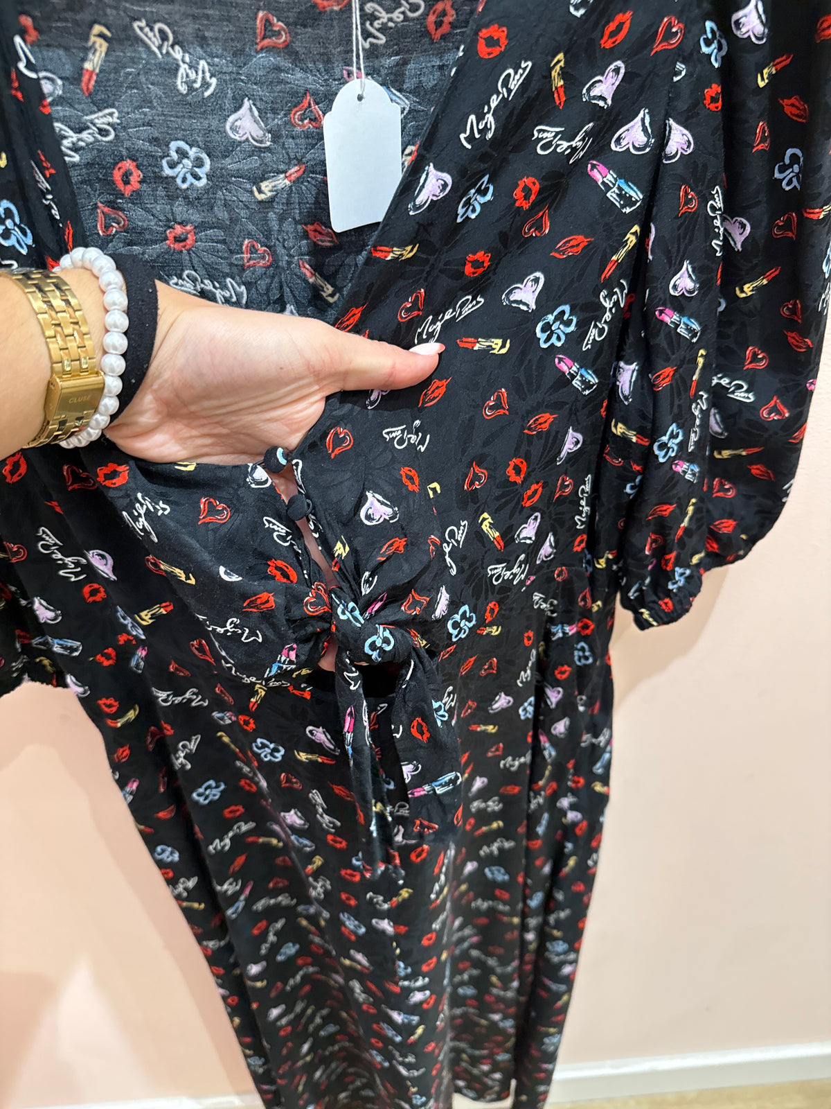 Robe Maje Noir et rouge T.40