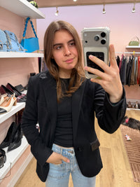 Blazer noir détail cuir Ralph Lauren T.36/38 14/09