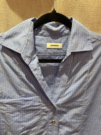 Chemise courte bleue à carreaux Sandro T.S 20/09