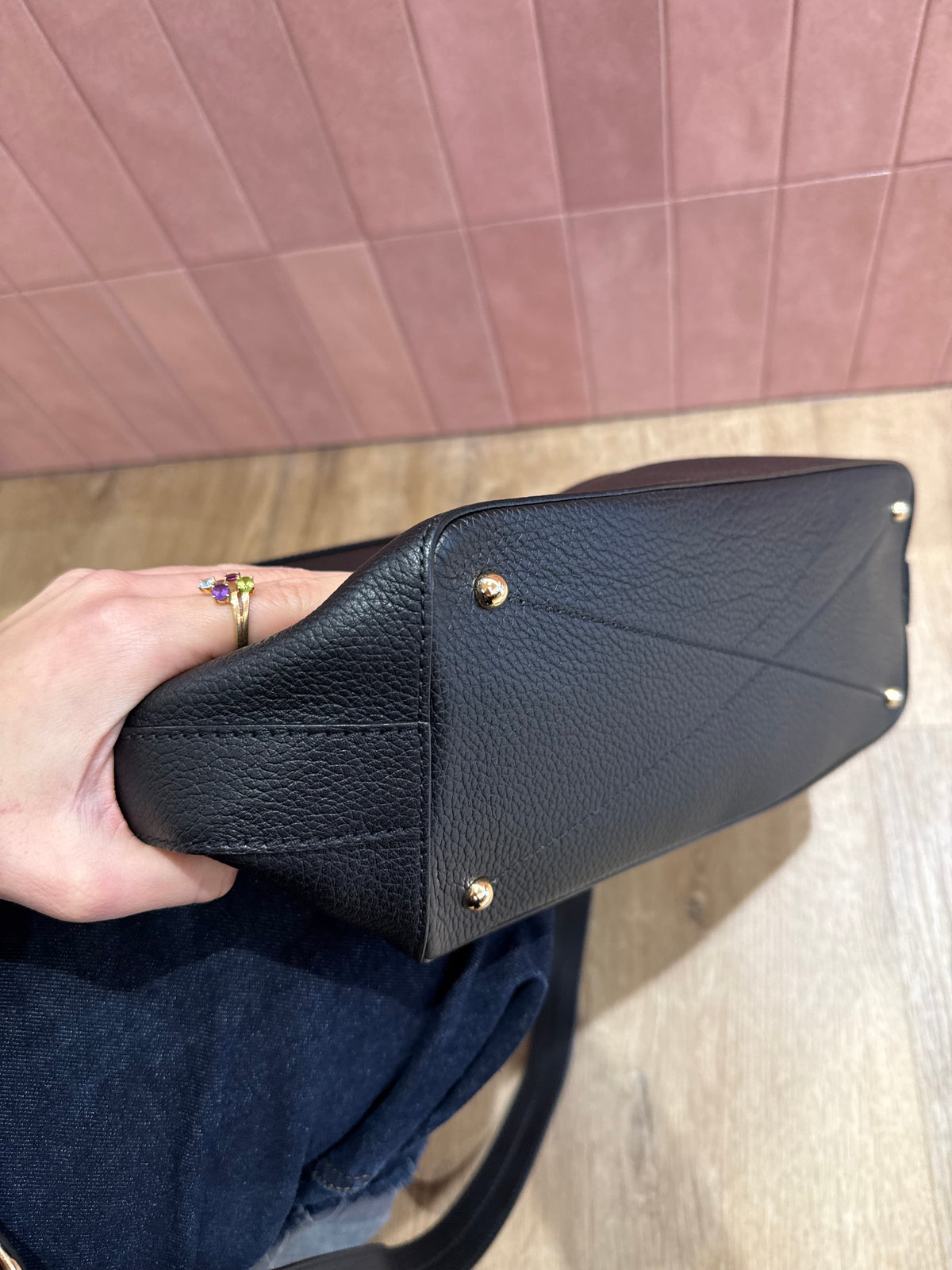 Sac en cuir Lancel noir