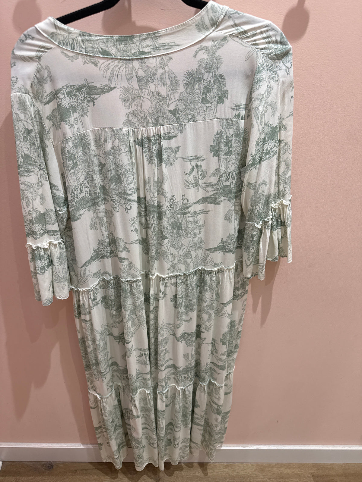 Robe blanche et verte longue New Collection T.U
