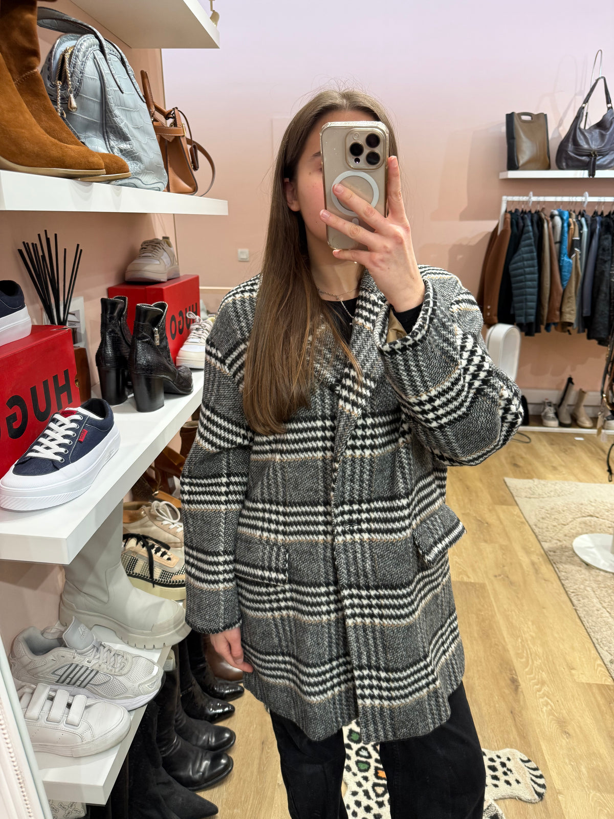 Manteau beige & gris carreaux Best Mountain T.L