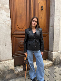 veste blazer noir en cuir lola Taille 38/40