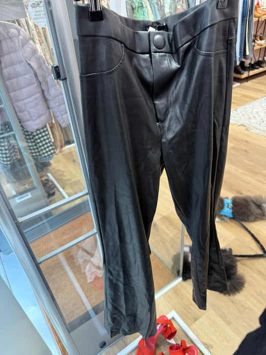 Pantalon simili Noir Zara L