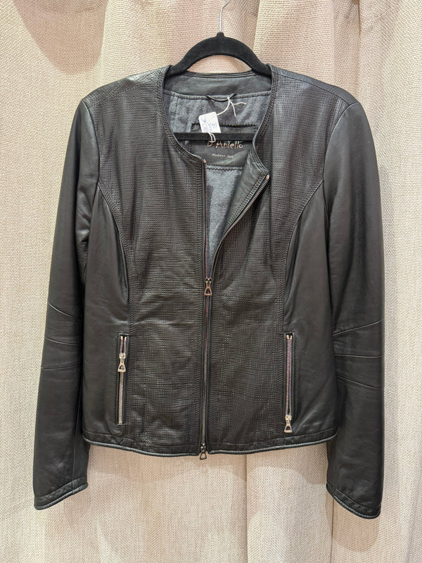 Veste en cuir d’aniello T.38 noir 28/09