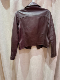 Veste en cuir cerise Claudie Pierlot T.38 23/10