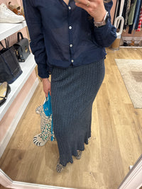Jupe longue bleue brillante Ange T.S 26/05