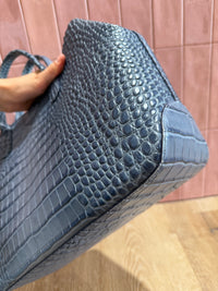 Sac Longchamp en cuir bleu 20/08