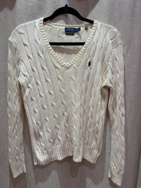 Pull coton Ralph Lauren logo bleu marine T.M 29/09