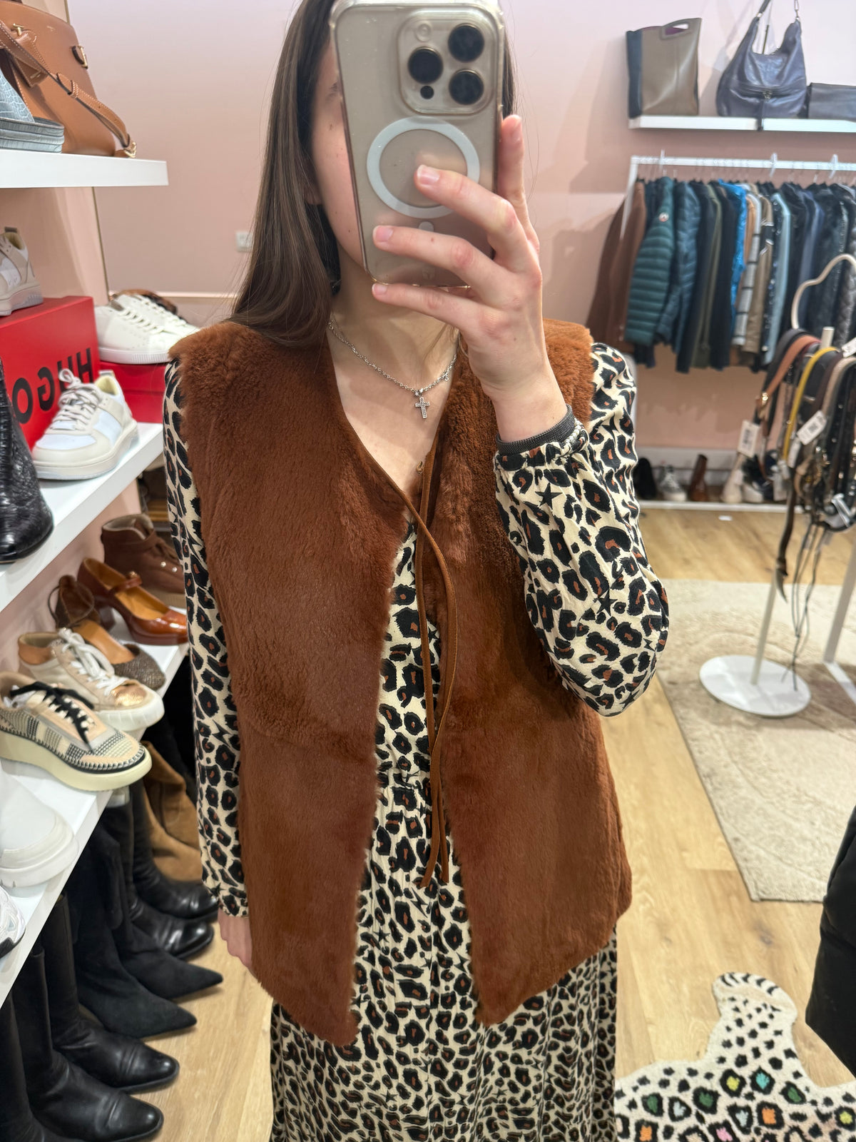Veste sans manches vraie fourrure lapin diega T.M
