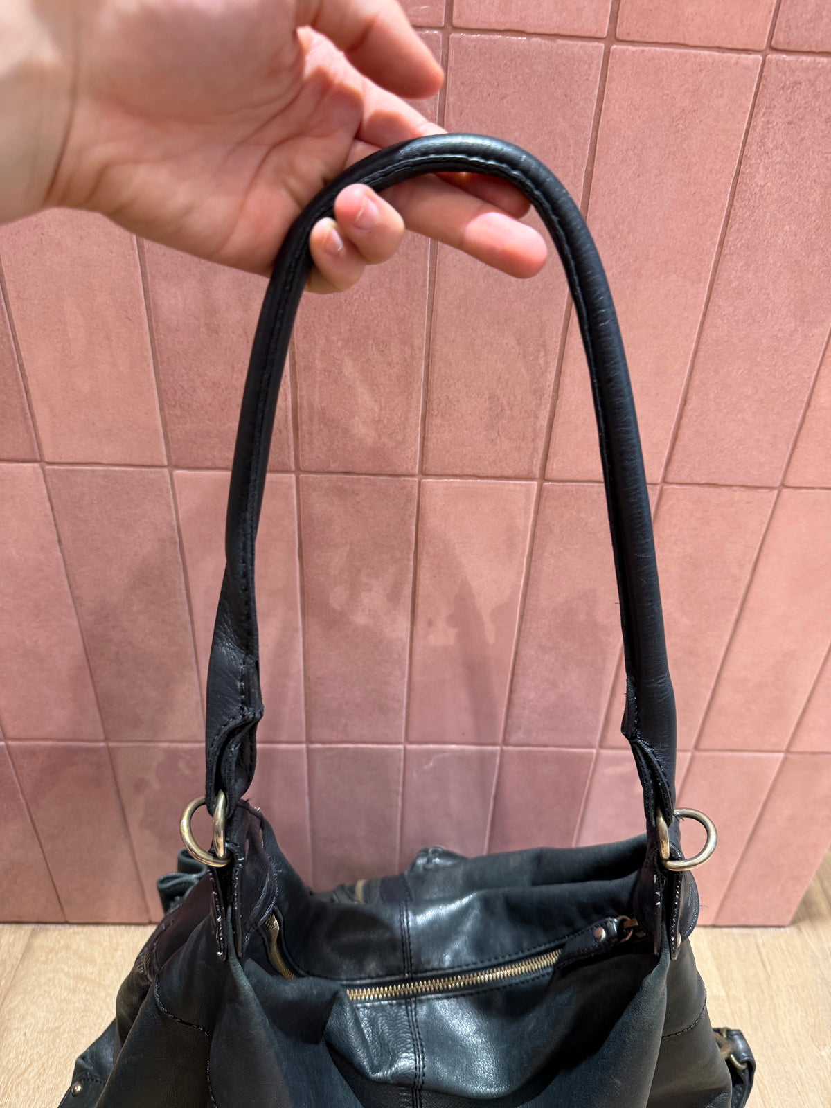 Bel Air sac noir en cuir cabas 01/06