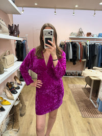 Sandro robe violette en velours T.34 21/09