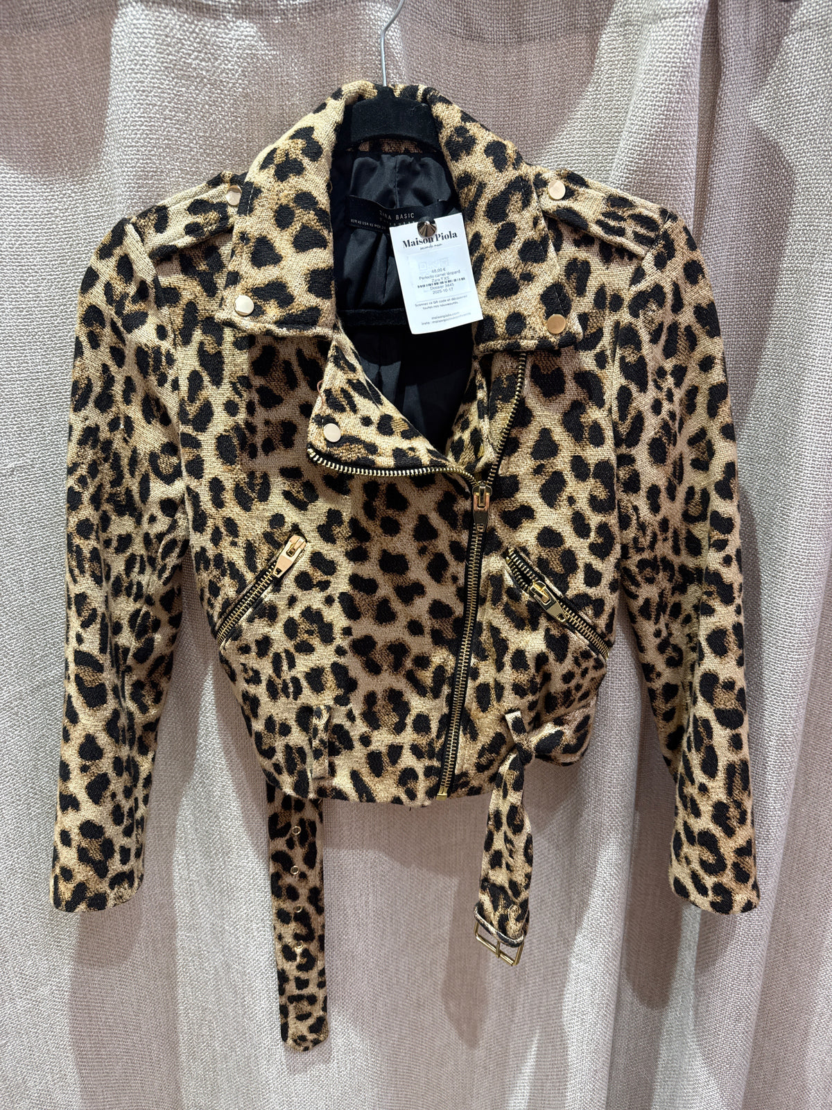 Perfecto camel léopard Zara T.XS