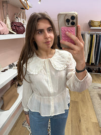 ba&sh Blouse Blanche, doré T.XS 01/07