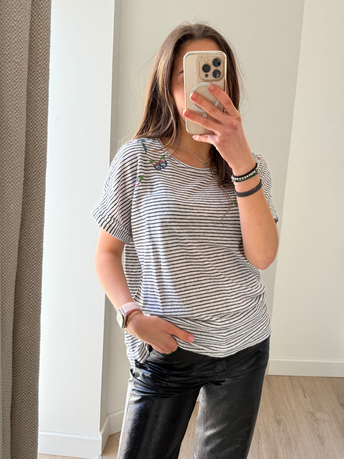 Gérard Darel - T-shirt blanc rayures - T.XL