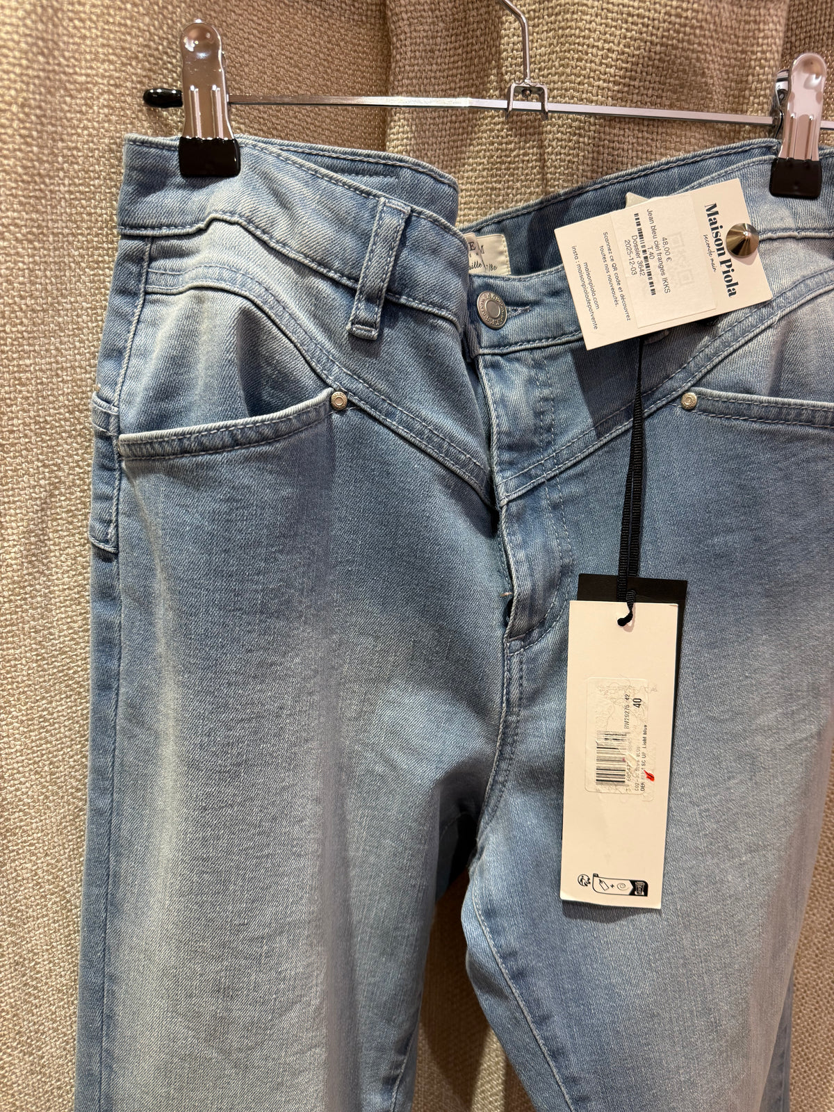 Jean bleu ciel franges IKKS T.40