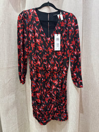 Robe noire et rouge moulante IKKS - T.36