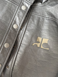 Veste en cuir Courrèges T.38 argenté 15/08