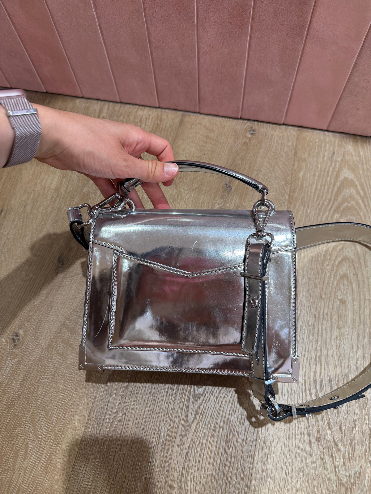 Sac argenté cuir the Kooples 19/07
