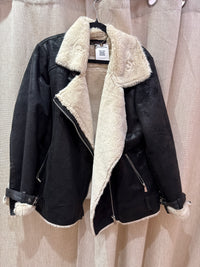 Veste noire Trussardi Jeans T.L - effet peau lainée