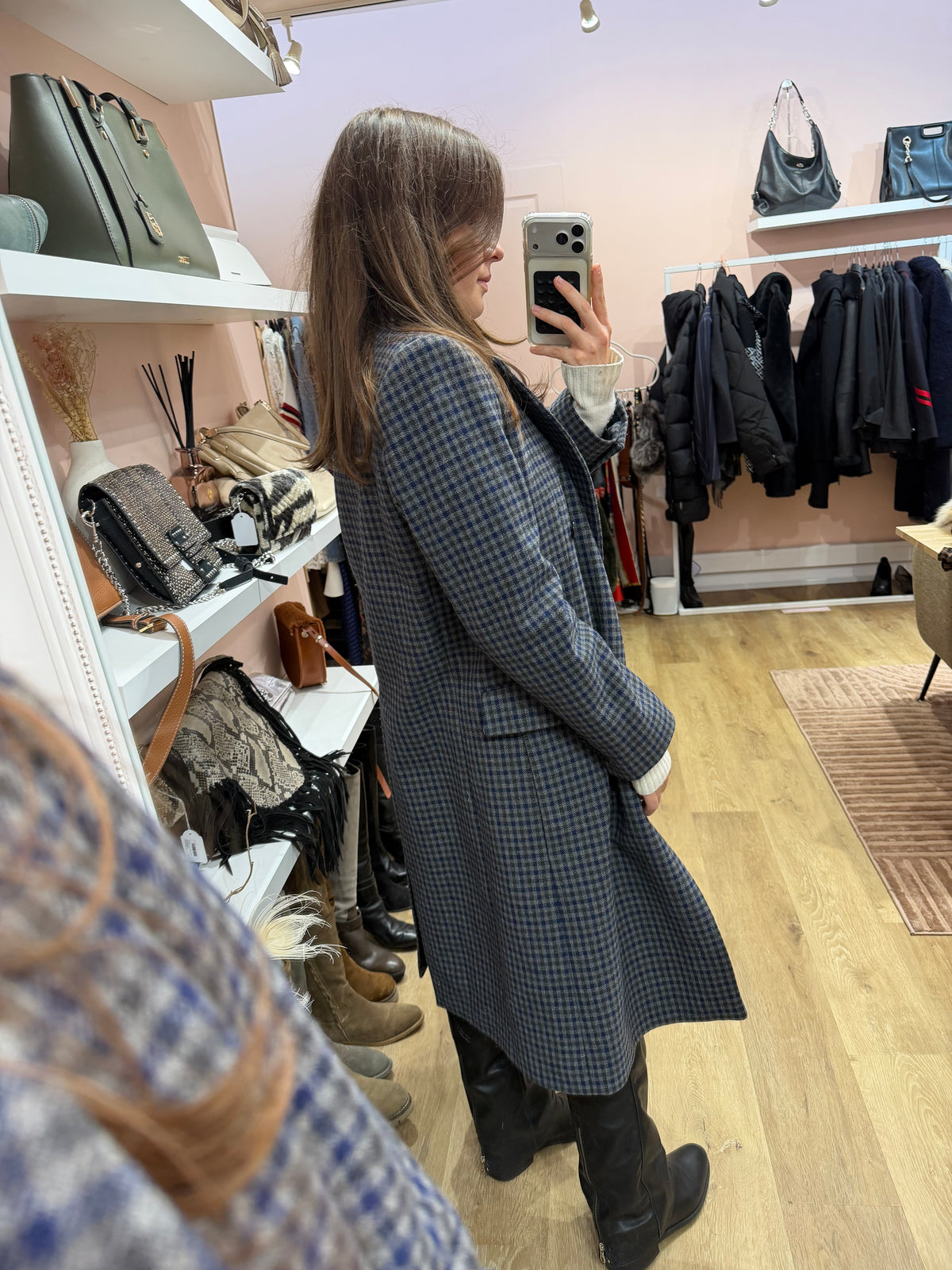 Manteau long gris et bleu The Kooples T.S 27/10