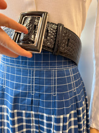 Tory Burch - Jupe longue bleue et blanche à carreaux - T.34 03/09