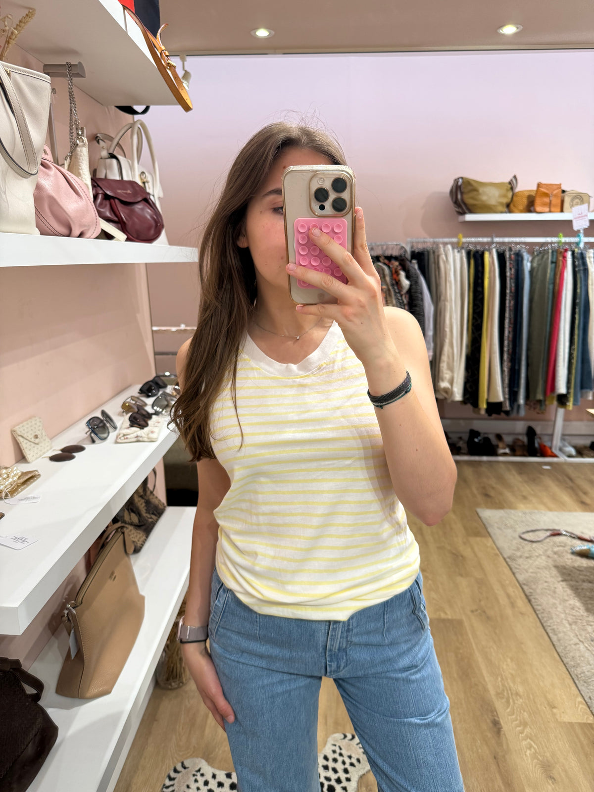 Top jaune et blanc HOD T.36 01/07