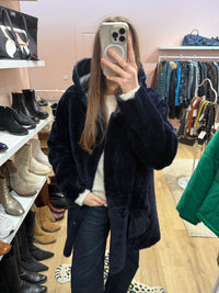 Manteau en peau laine bleu Weill T.M