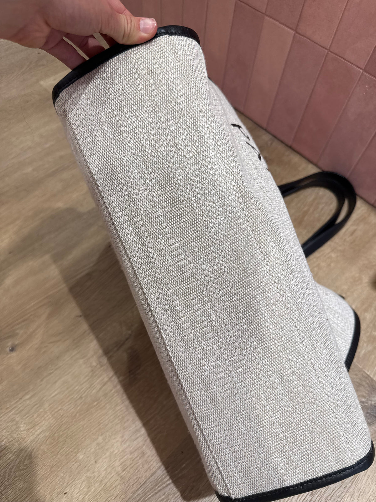 Sac cabas Lancel creme 26/05