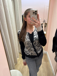 Gilet beige noir serpent Paul Ka Taille TL