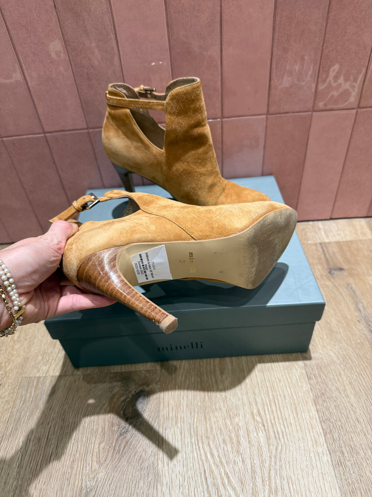 Bottines à talon 38 Minelli Beige