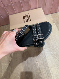 Bibi Lou Sandales noires neuves à clous T.39 06/06