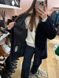 Manteau en peau laine bleu Weill T.M