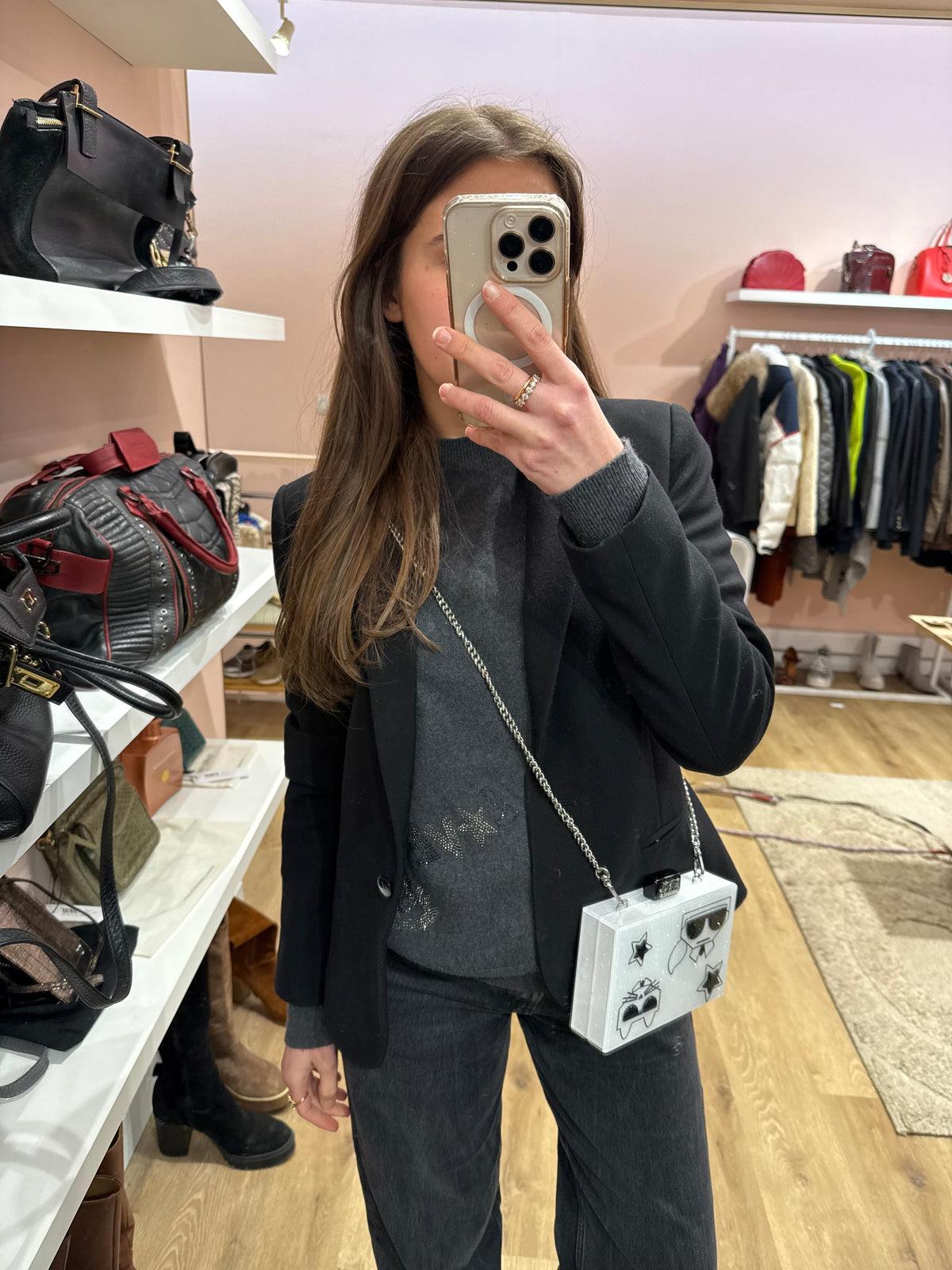 Pochette Karl Lagerfeld blanche taille unique