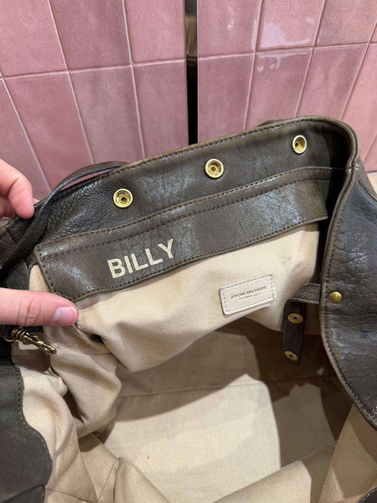 Sac Jérôme dreyfuss Kaki cuir Billy 09/06
